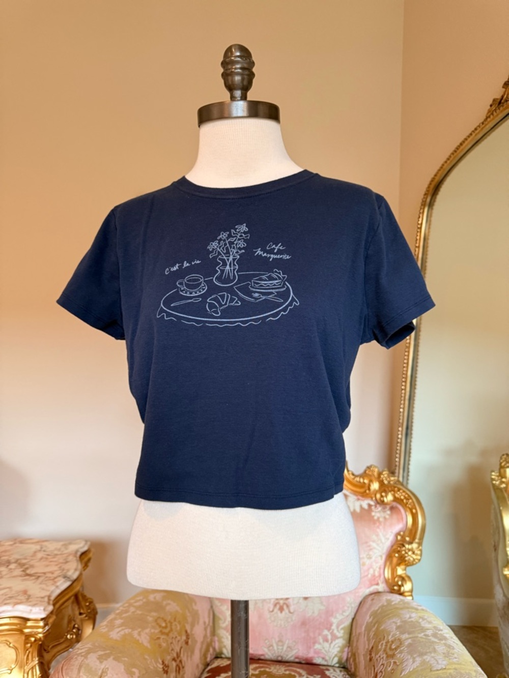 Hollister Navy Logo Tee